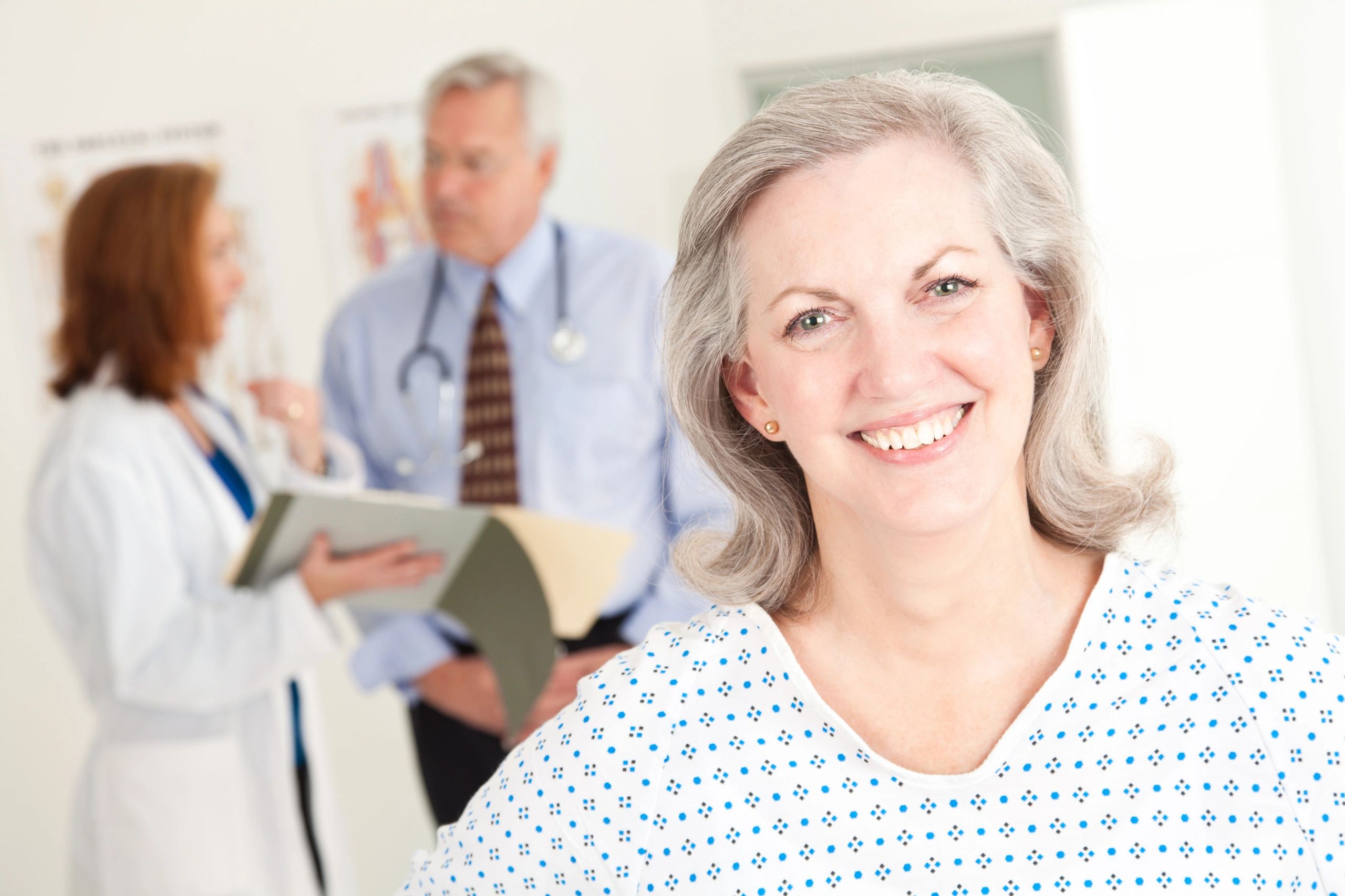happy female patient healthcare testimonial