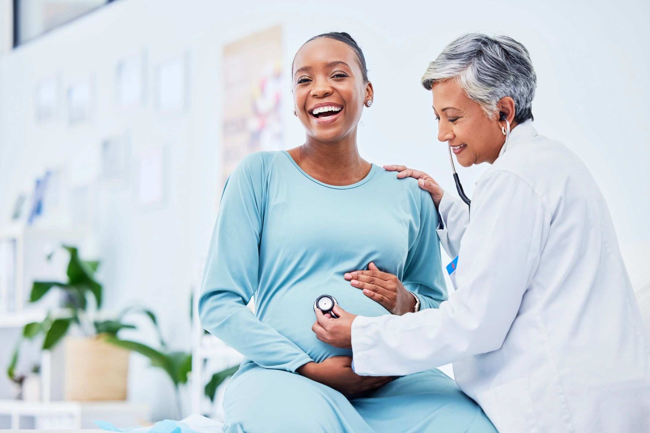 happy patient at gynecology office